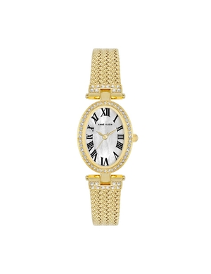 Les métaux Anne Klein Oval Crystal Accented Mesh Bracelet Watch   | QVX-1944881